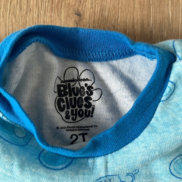 Nickelodeon Blues Clues Short Sleeve Cotton Pajama Set blue 2T - Picture 2 of 2